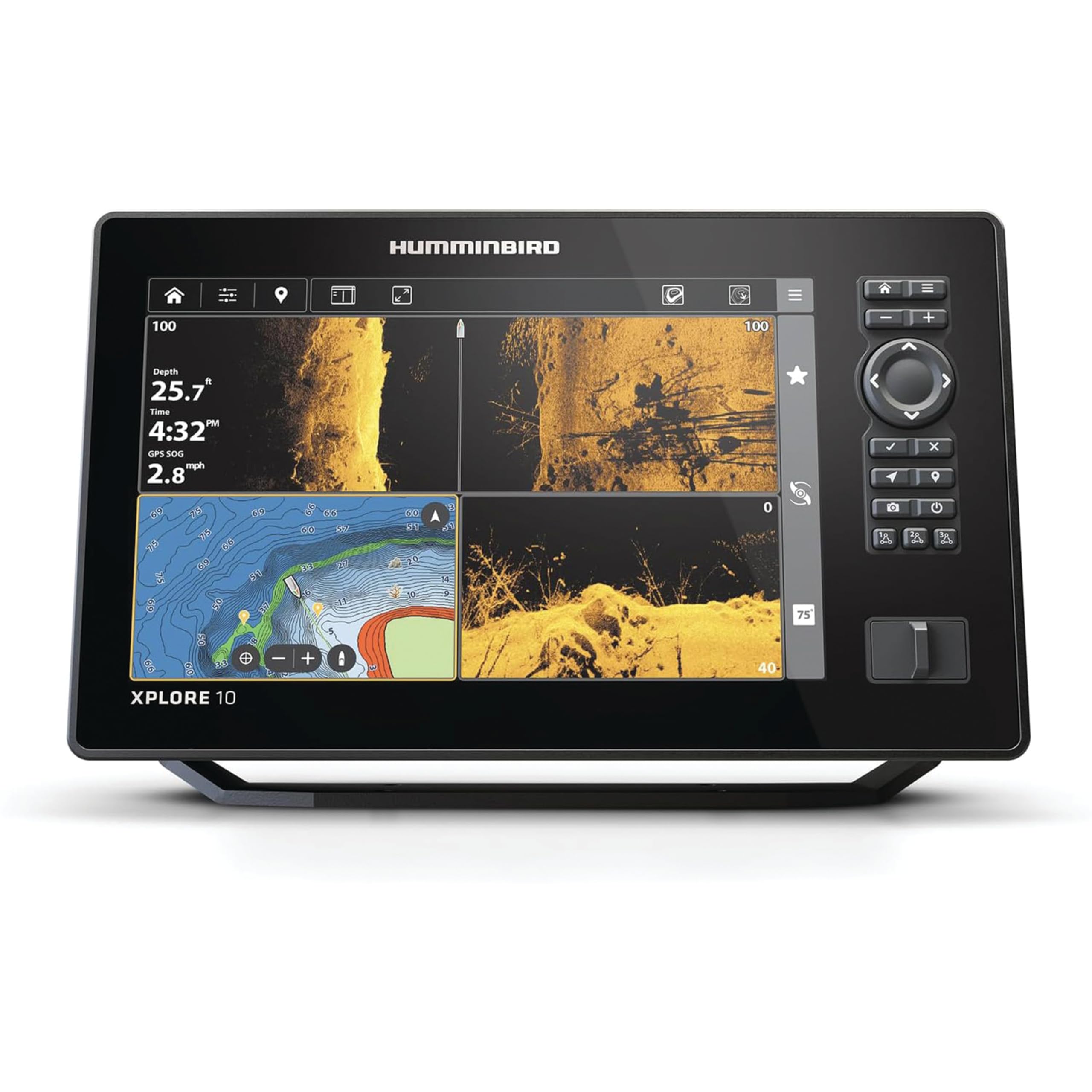 Humminbird XPLORE 10 GPS Fish Finder with Transducer, MEGA Side Imaging+ & HD Touchscreen Display