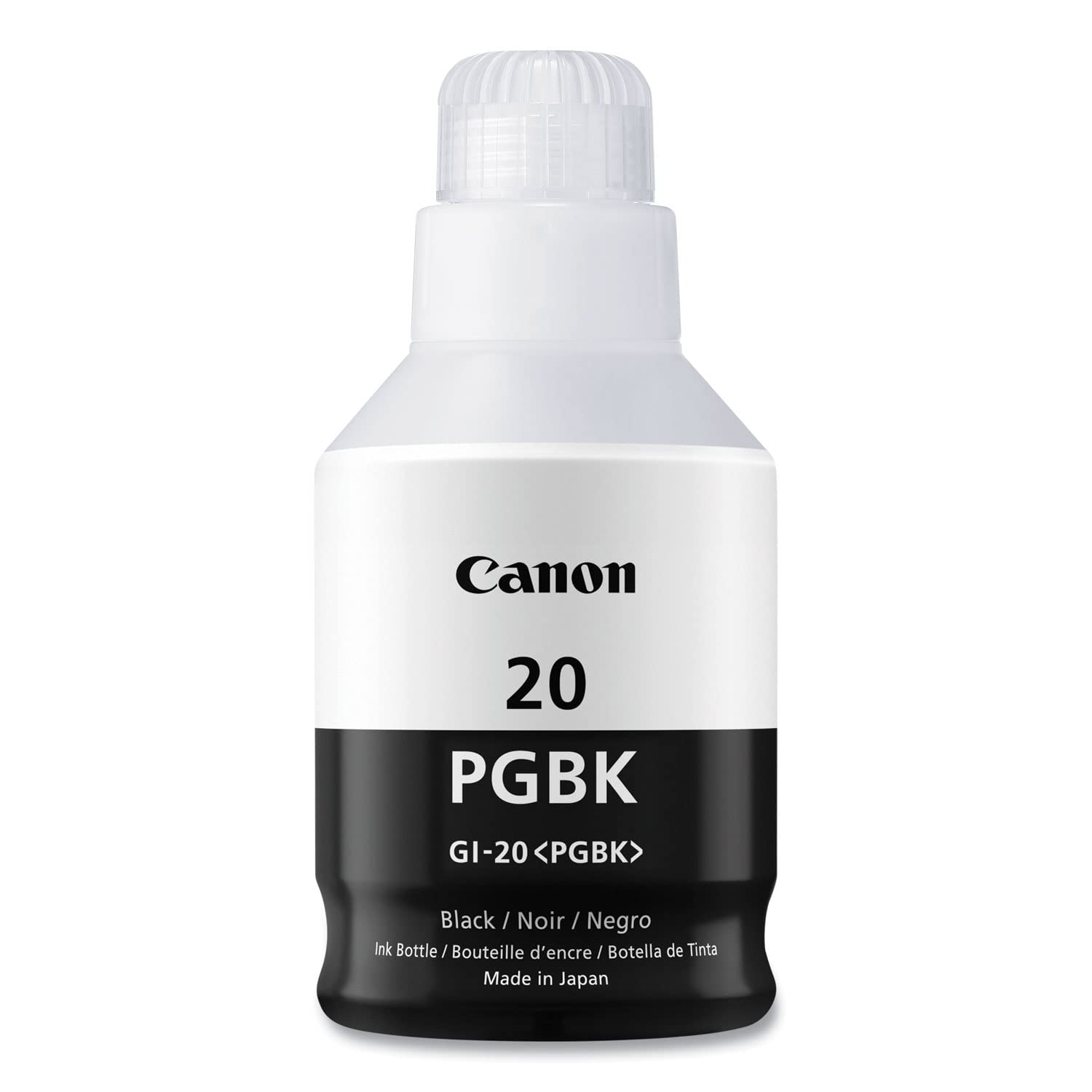 Canon GI-20 Genuine PGBK Ink Bottle, Compatible to PIXMA G6020 and G5020 MegaTank Printers