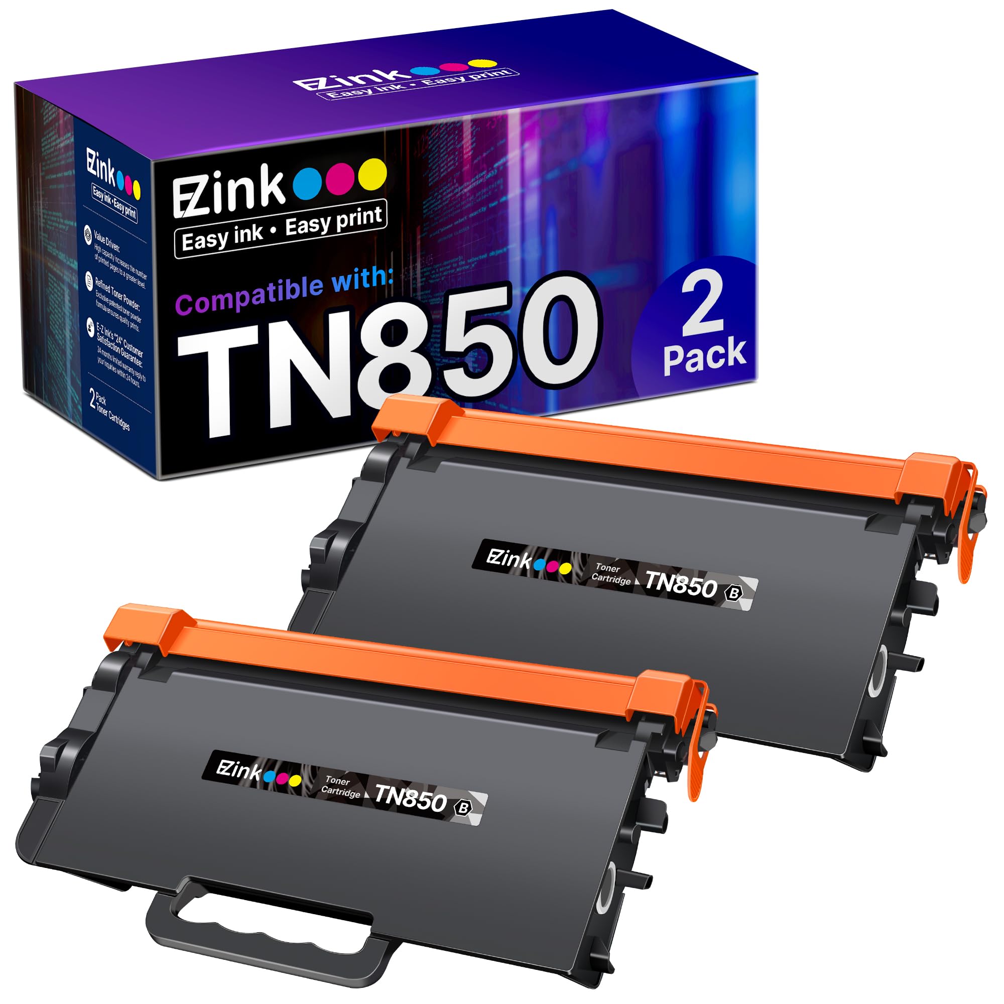 E-Z Ink Compatible TN850 Toner Cartridge Replacement for Brother TN-850 TN820 TN-820 for MFC-L5800DW MFC-L5900DW MFC-L5850DW MFC-L5700DW HL-L6200DW HL-L5200DW (Black, 2 Pack)