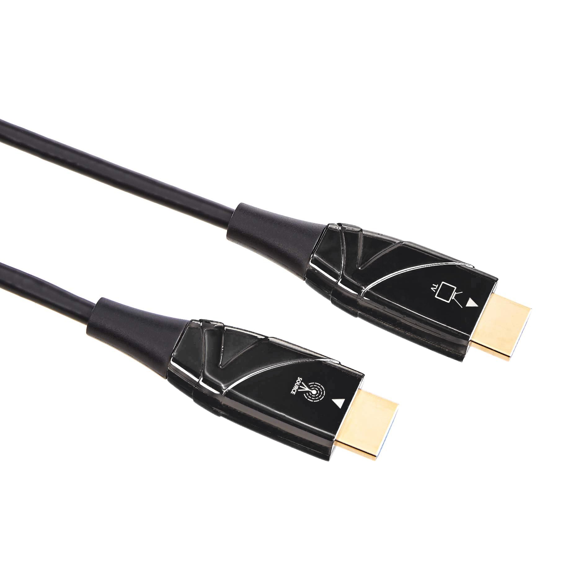 Amazon Basics HDMI Fiber Optic Cable, 18Gbps High-Speed, 4K@60Hz, 2160p, 48-Bit Color, Ethernet Ready, 50 feet, Black