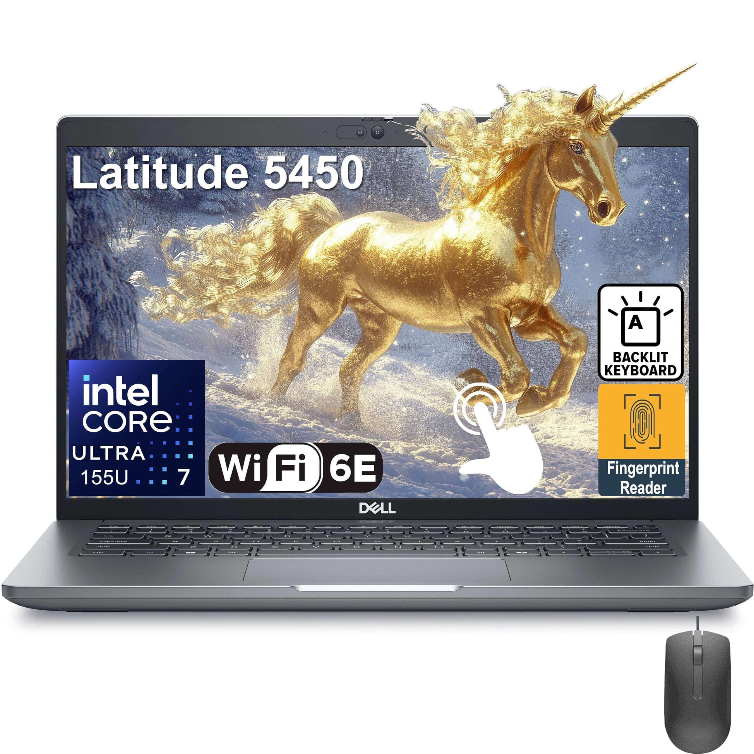 Dell Latitude 14 5450 14" Touchscreen FHD Business Laptop Computer, Intel Ultra 7 155U (Beat i7-1355U), 32GB DDR5 RAM, 1TB PCIe SSD, WiFi 6E, Backlit Keyboard, Fingerprint Reader, Windows 11 Pro