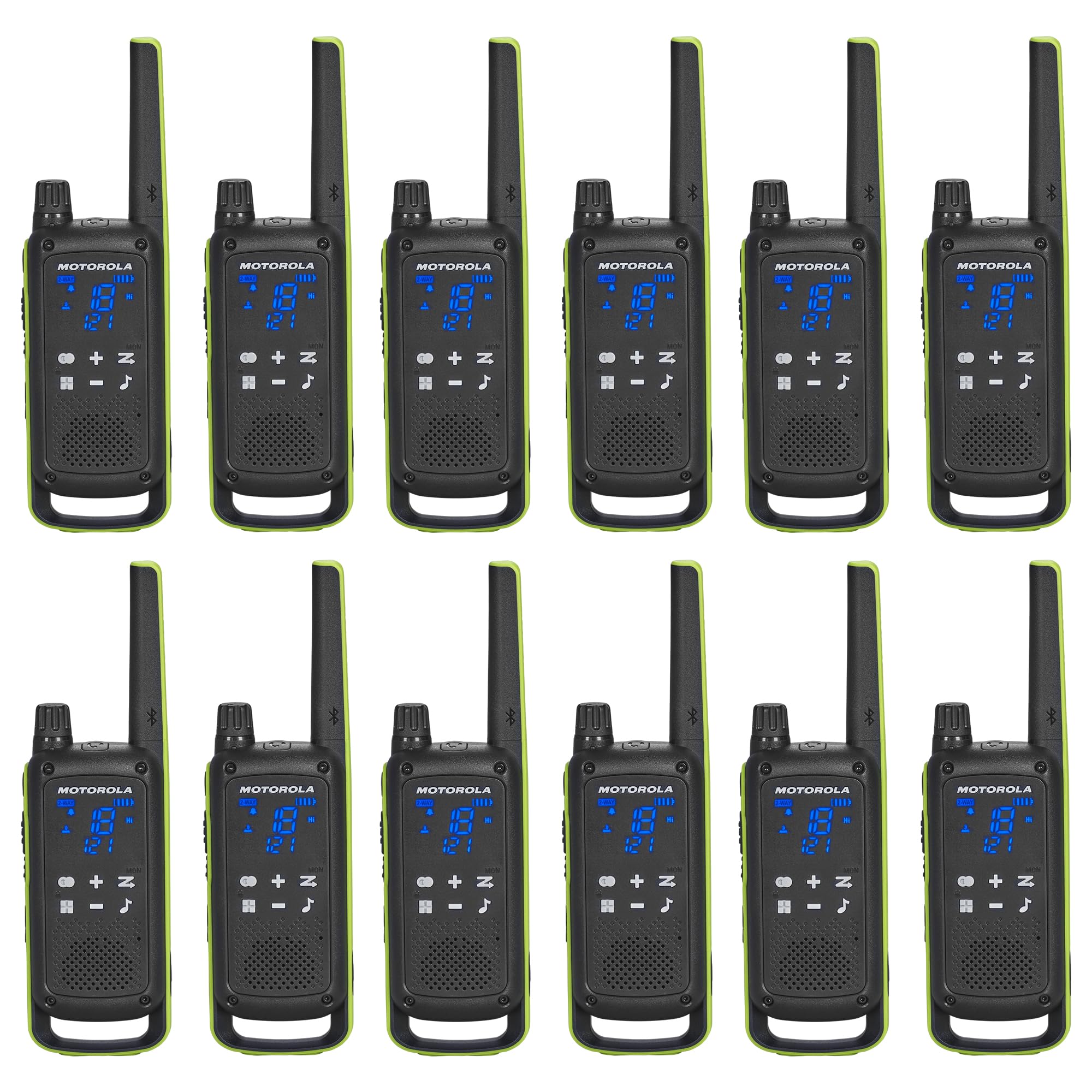 Motorola Solutions T803 Two-Way Radio 35 mi. Bluetooth w/Charging Dock 12-Pack (Lime Green)