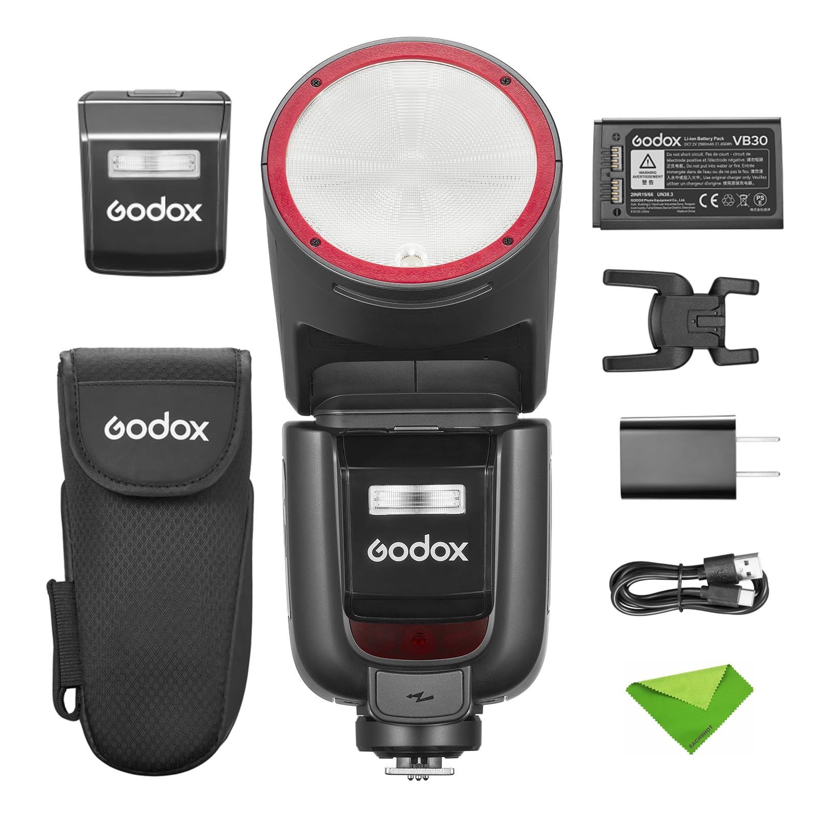 Godox V1 V1Pro S U Flash for Sony Camera TTL Speedlight, 1/8000 HSS 500 Full Power Flashes, 1.3s Recycle Time, 2.4G Wireless with External Flash SU-1 for Sony Cameras (Godox V1PRO-S USA Version)