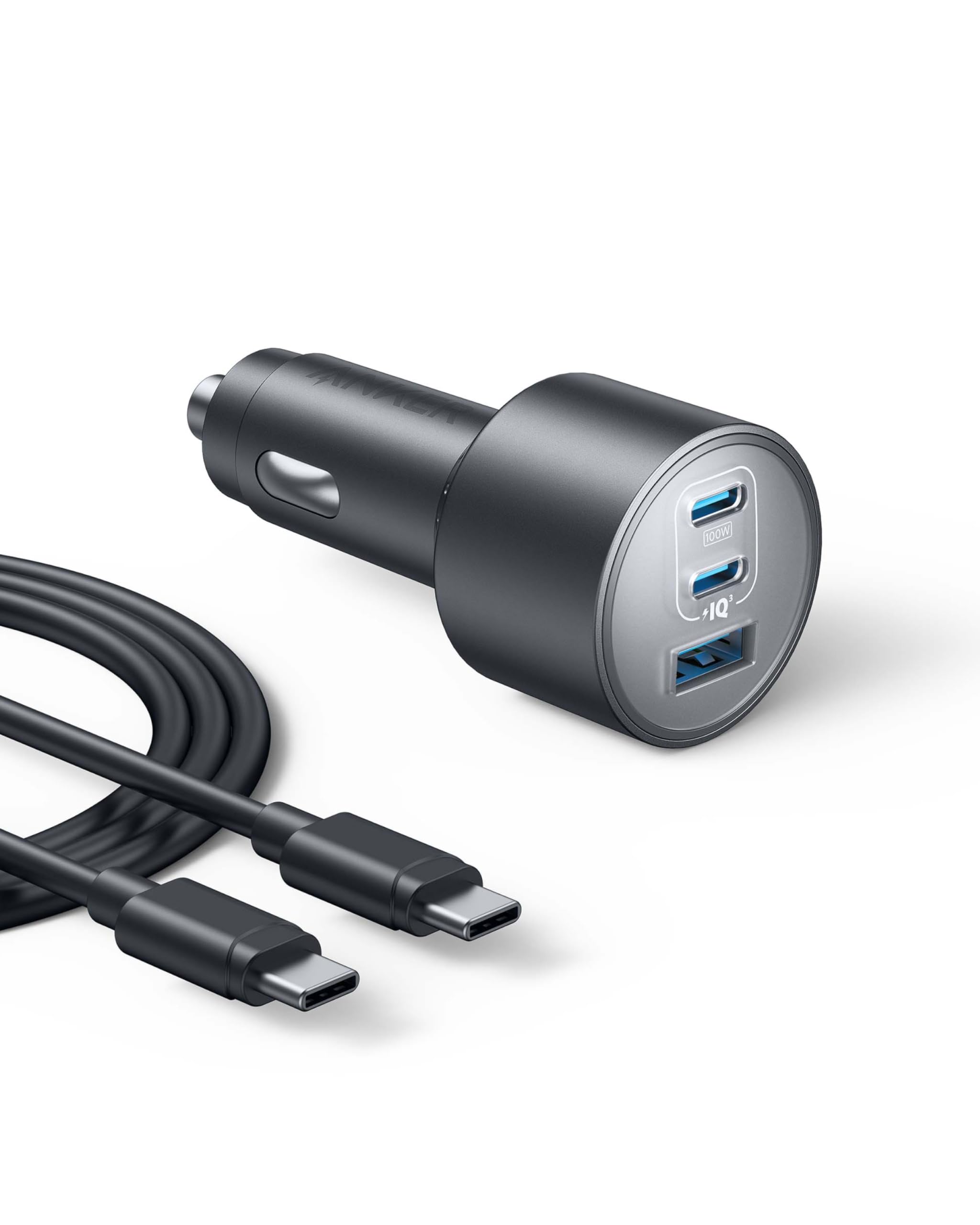 Anker iPhone 16 USB-C Car Charger, 167.5W Max 3-Port Ultra-Compact Type-C Fast Car Charger for MacBook Pro/Air, iPhone 15/14/13 Series, Samsung S24/S23, iPad Pro, AirPods and More