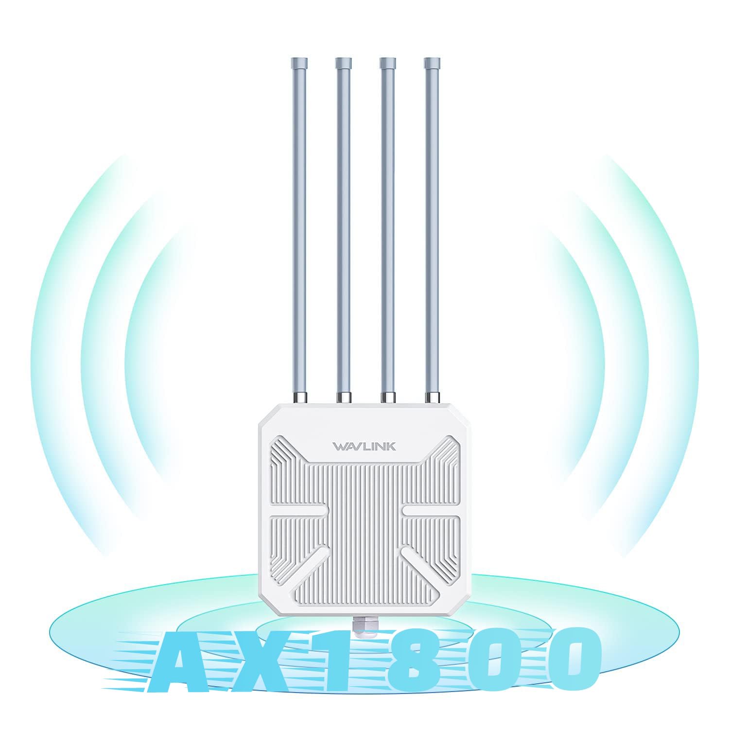 WAVLINK AX1800 Outdoor WiFi Extender Long Range, Weatherproof WiFi Signal Booster Outdoor with POE, Dual Band 2.4/5GHz, Support AP/Repeater/Router Mode for Farm