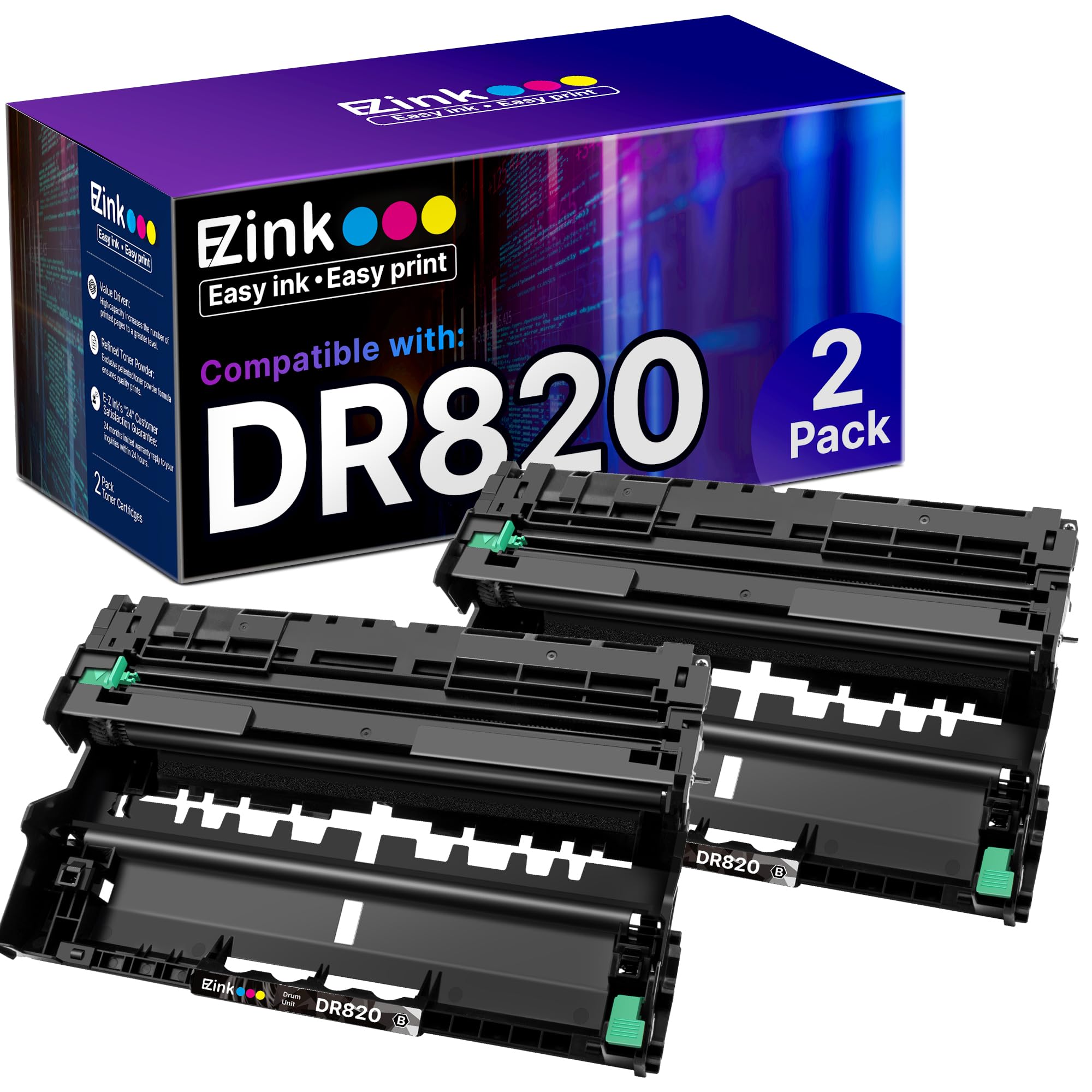 E-Z Ink Compatible Drum Unit Replacement for Brother DR 820 DR820 DR-820 Compatible with MFC-L5900DW HL-L6200DW HL-L5100DN MFC-L5800DW MFC-L5700DW HL-L5200DWT MFC-L6700DW HL-L5200DW (2 Drum Unit)