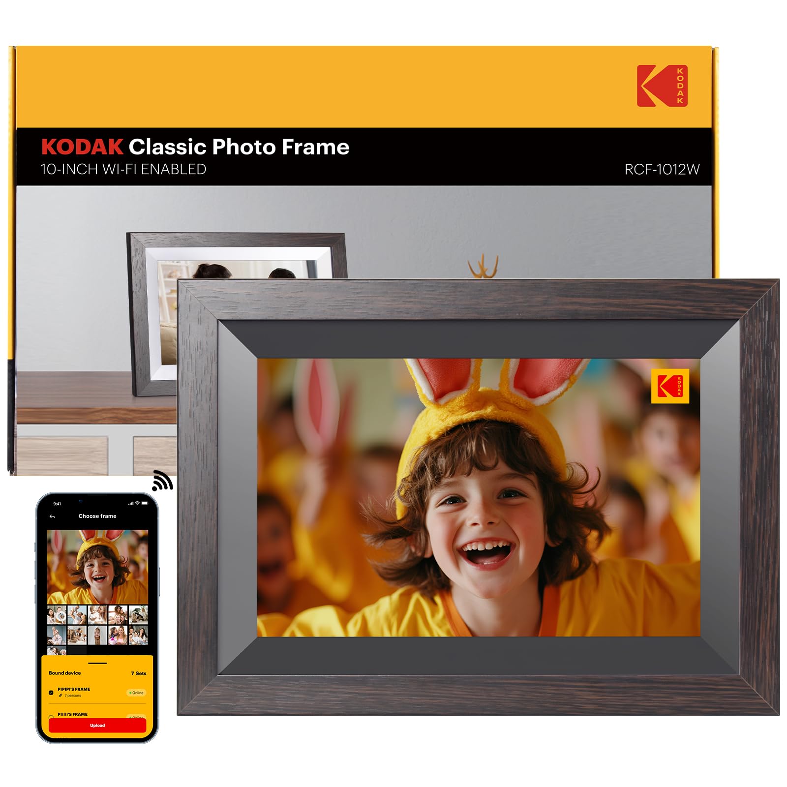 KODAK 10.1 Inch WiFi Digital Picture Frame with 32GB Storage, Electronic Smart Digital Photo Frame 1280x800 IPS Touch Screen, Auto-Rotate, Share Moments Instantly Gifts for Women Mothers Day Christmas