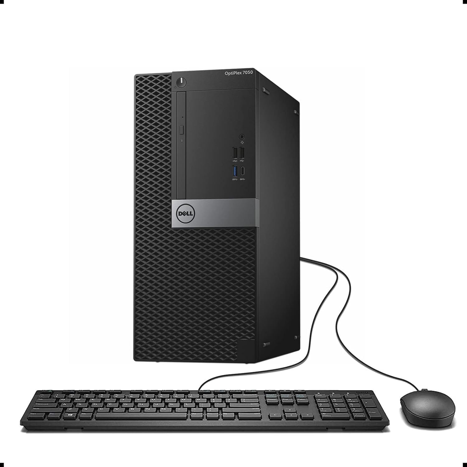 Dell 7050 Mini Tower Desktop Intel i7-7700 UP to 4.20GHz 32GB DDR4 New 1TB NVMe SSD + 2TB HDD USB Wi-Fi BT Wireless Keyboard and Mouse Win 11 Pro (Renewed)