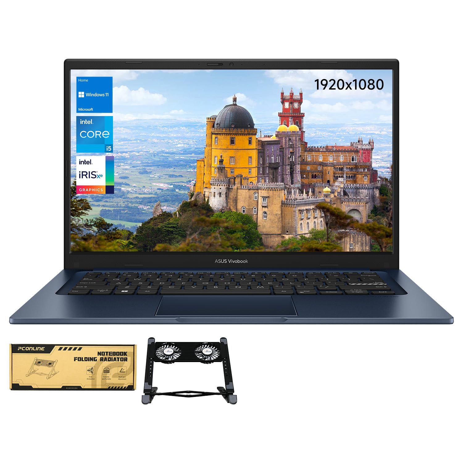 ASUS Vivobook 14X X1404VA-I512256 Laptop, 14" FHD 1920 * 1080, Intel Core i5-1334U,16GB DDR4 RAM, 512GB SSD, Wi-Fi 5, W11 Home, HDMI, Bundle with PCO Laptop Cooler
