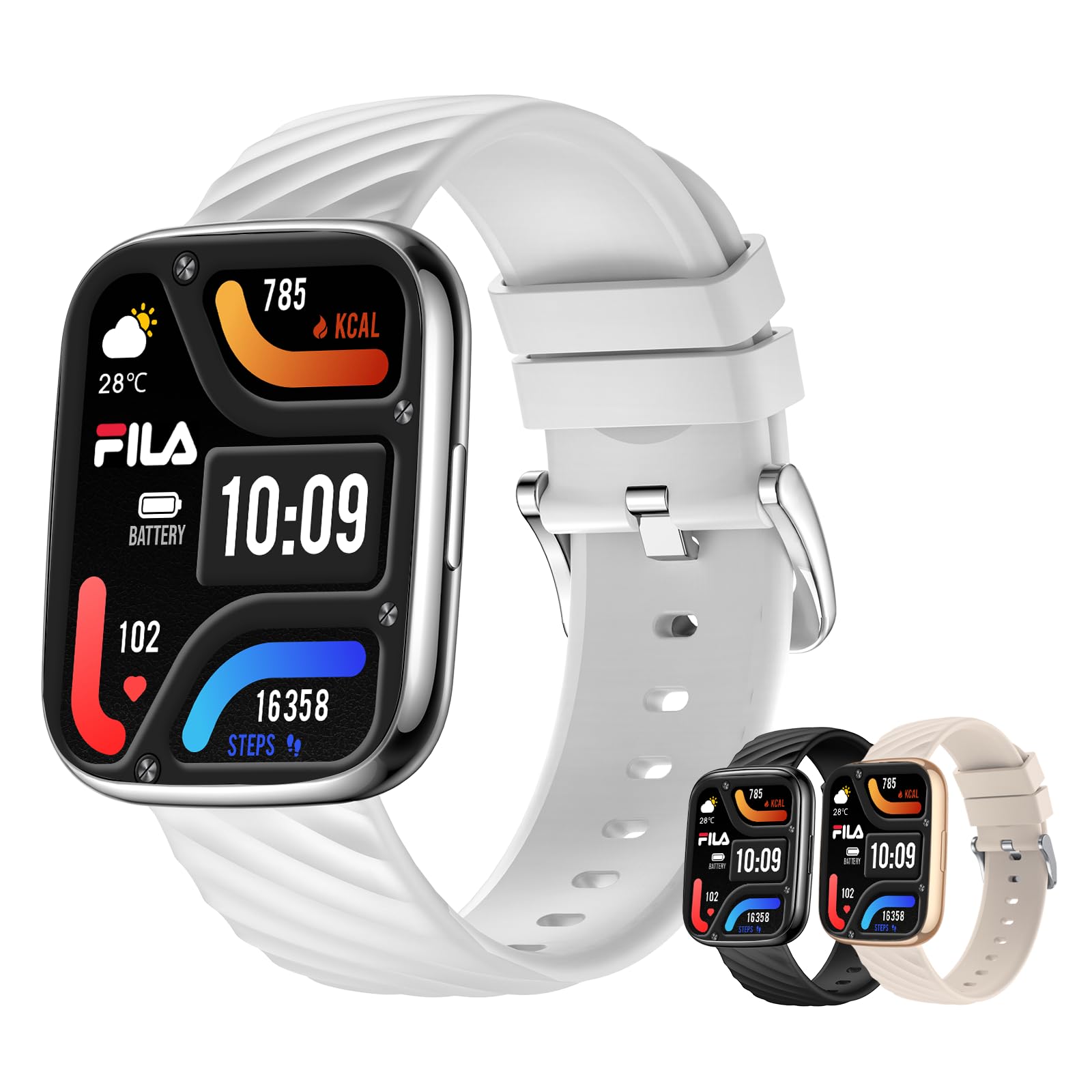 Fila Smart Watch for Men Women (Answer/Make Calls), 1.95" Fitness Watch with Heart Rate/Sleep Monitor, Step Counter, Fitness Tracker with 100+ Sports for Android iOS