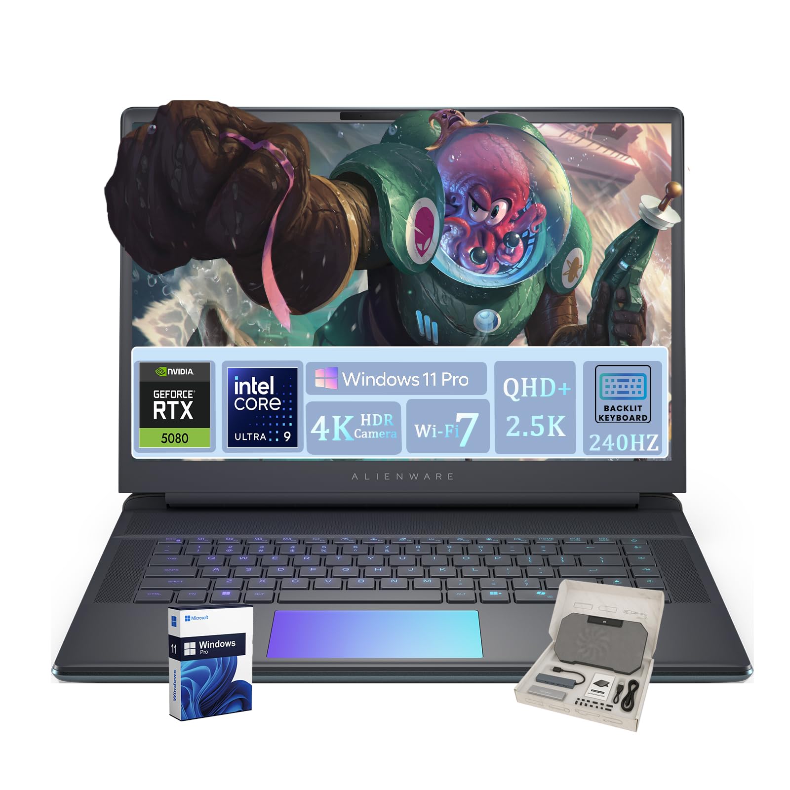 Alienware 16 Area-51 Gaming Laptop • NVIDIA GeForce RTX 5080 16GB GDDR7 • Intel Ultra 9 275HX • 16.0" QHD+ 240Hz Display • Backlit KB • Win 11 Pro • Wi-Fi 7 • w/Accessories • 32GB DDR5 • 1 TB SSD