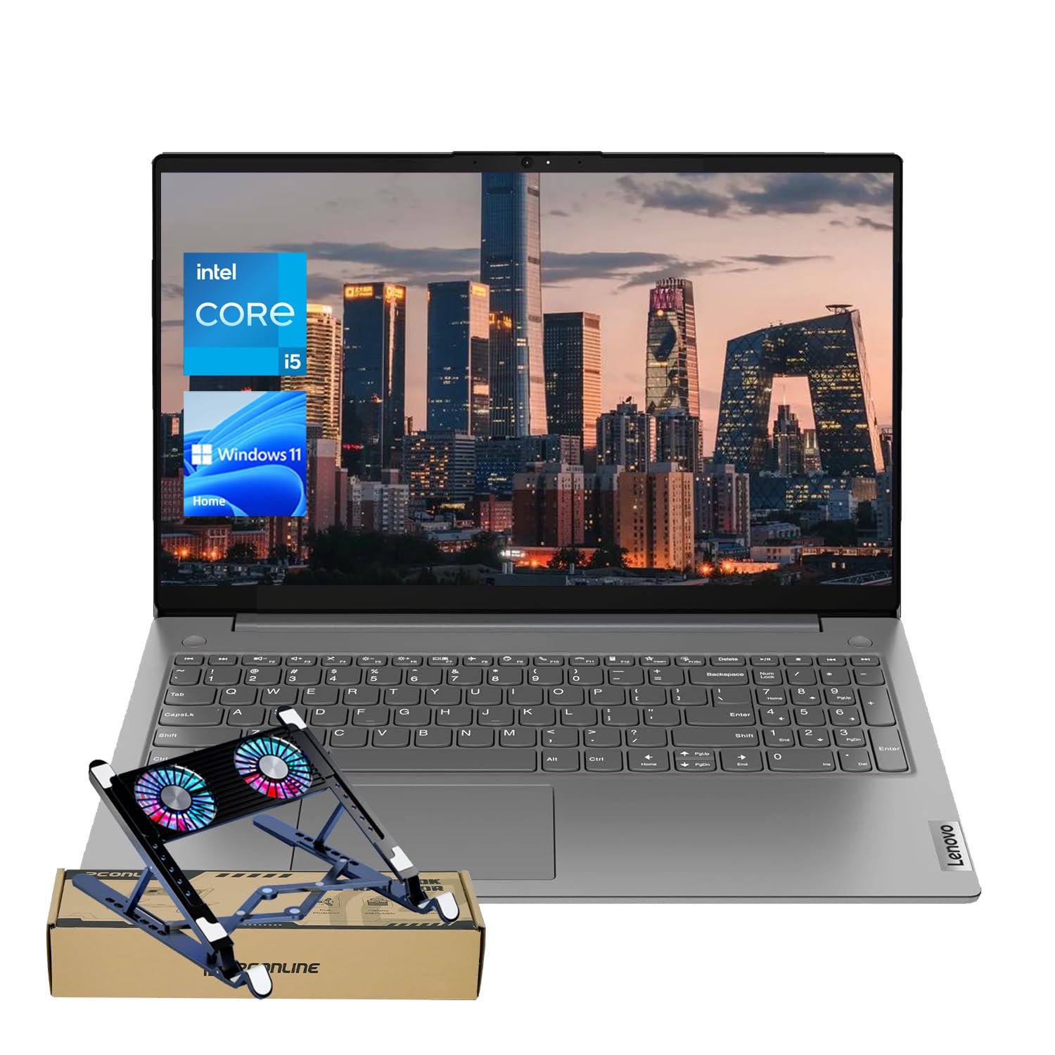 Lenovo V15 G4 Laptop, 15.6’’ FHD Display, Intel Core i5-13420H (Beat i7-1260U), 16GB RAM, 512GB SSD, Business & Student Laptop for Office, School, Home Use, Win 11 Home, Grey, with PCO Laptop Cooler