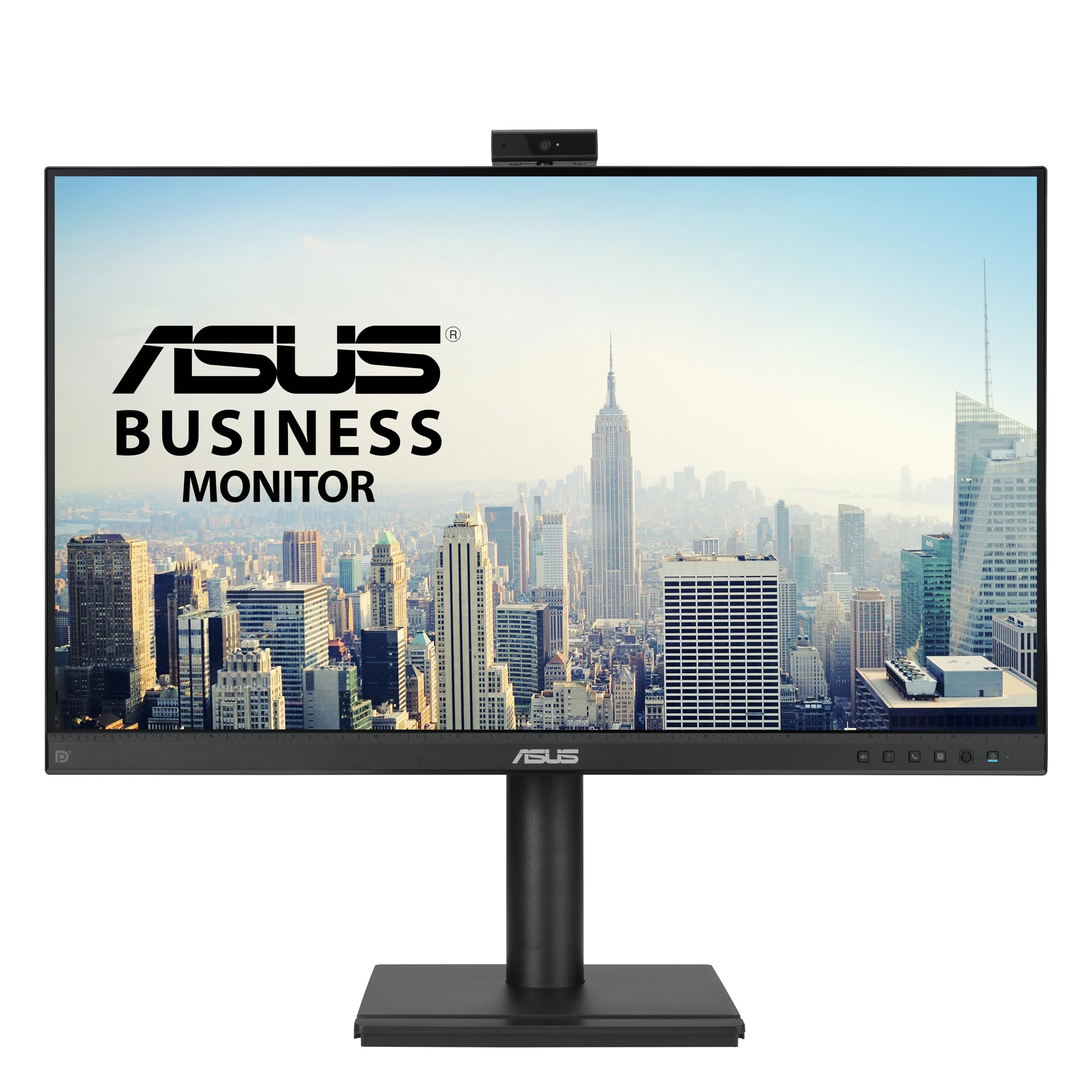 ASUS 27” 1080P Video Conferencing Monitor (BE279QFK) - Full HD, IPS, 100Hz, Frameless, Built-in Webcam, Mic Array, Speaker, Height Adjustable, Ergonomic Design, Eye Care, Wall Mountable, 3 yr warranty