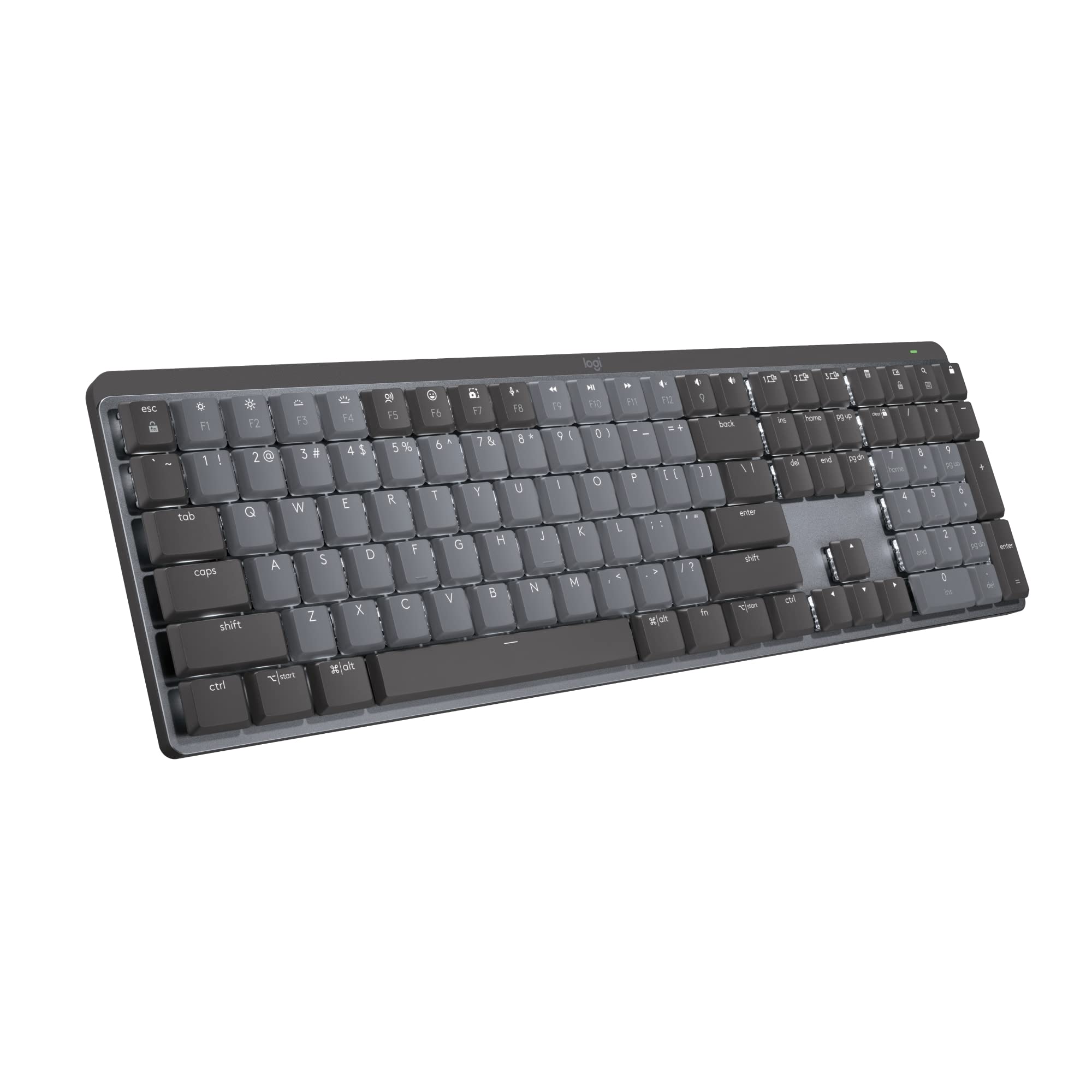 Logitech MX Mechanical Wireless Illuminated Performance Keyboard, Tactile Quiet Switches, Backlit Keys, Bluetooth, USB-C, macOS, Windows, Linux, iOS, Android, Metal (Renewed)