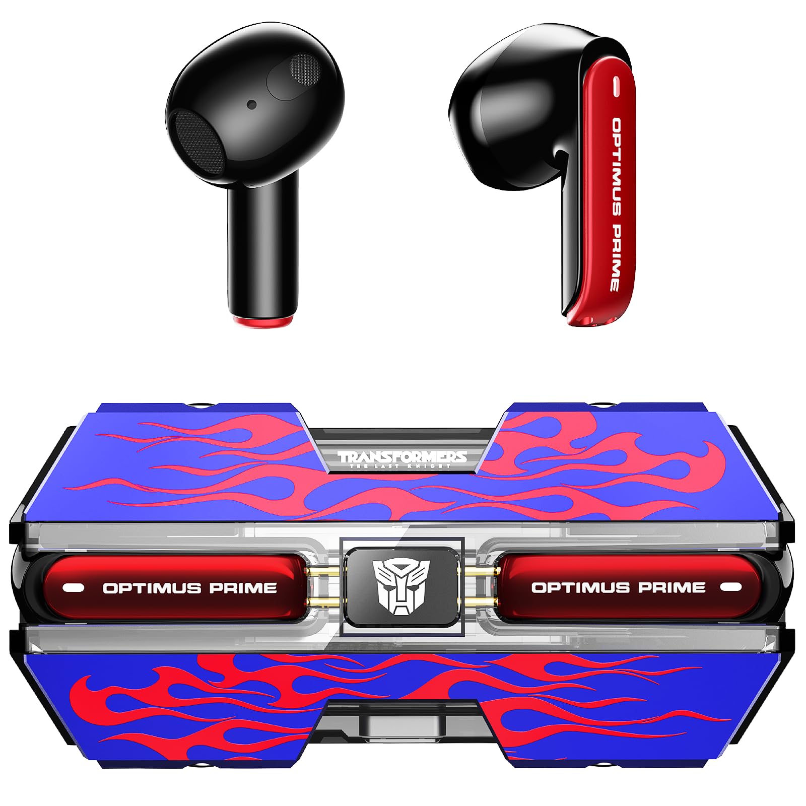 Transformers TF-T01 True Wireless Earbuds Wireless Bluetooth 5.4 Ear Buds Deep Bass Sound Earbud with Smart Noise Cancelling Mic IPX5 Waterproof in Ear Earphones for Android iOS Blue Optimus Prime