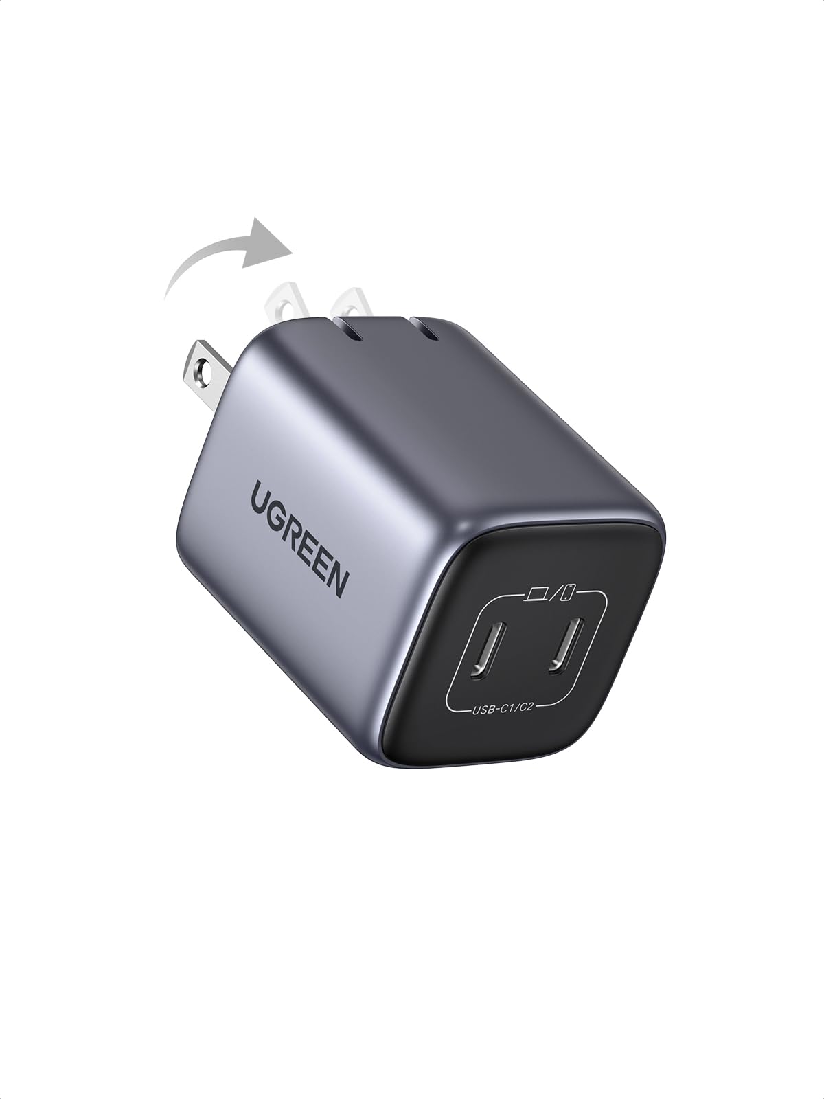 UGREEN 45W USB C Charger, Nexode 2 Port GaN Foldable PPS Wall Charger Block Support Samsung Super Fast Charging 2.0 for Galaxy S25/S24/Note 20, iPhone 16/15/14, iPad, MacBook, Steam Deck (Black)