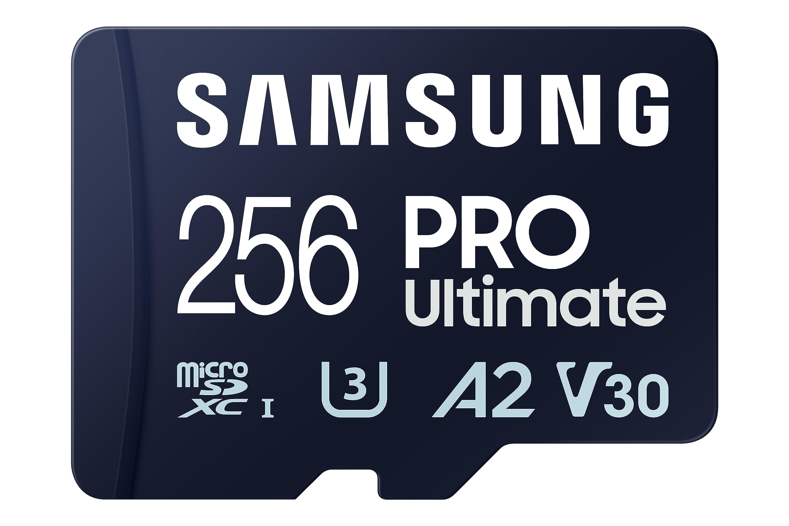 Samsung PRO Ultimate microSD Memory Card + Adapter, 256GB microSDXC, Up to 200 MB/s, 4K UHD, UHS-I, Class 10, U3,V30, A2 for GoPRO Action Cam, DJI Drone, Gaming, Phones, Tablets, MB-MY256SA/AM