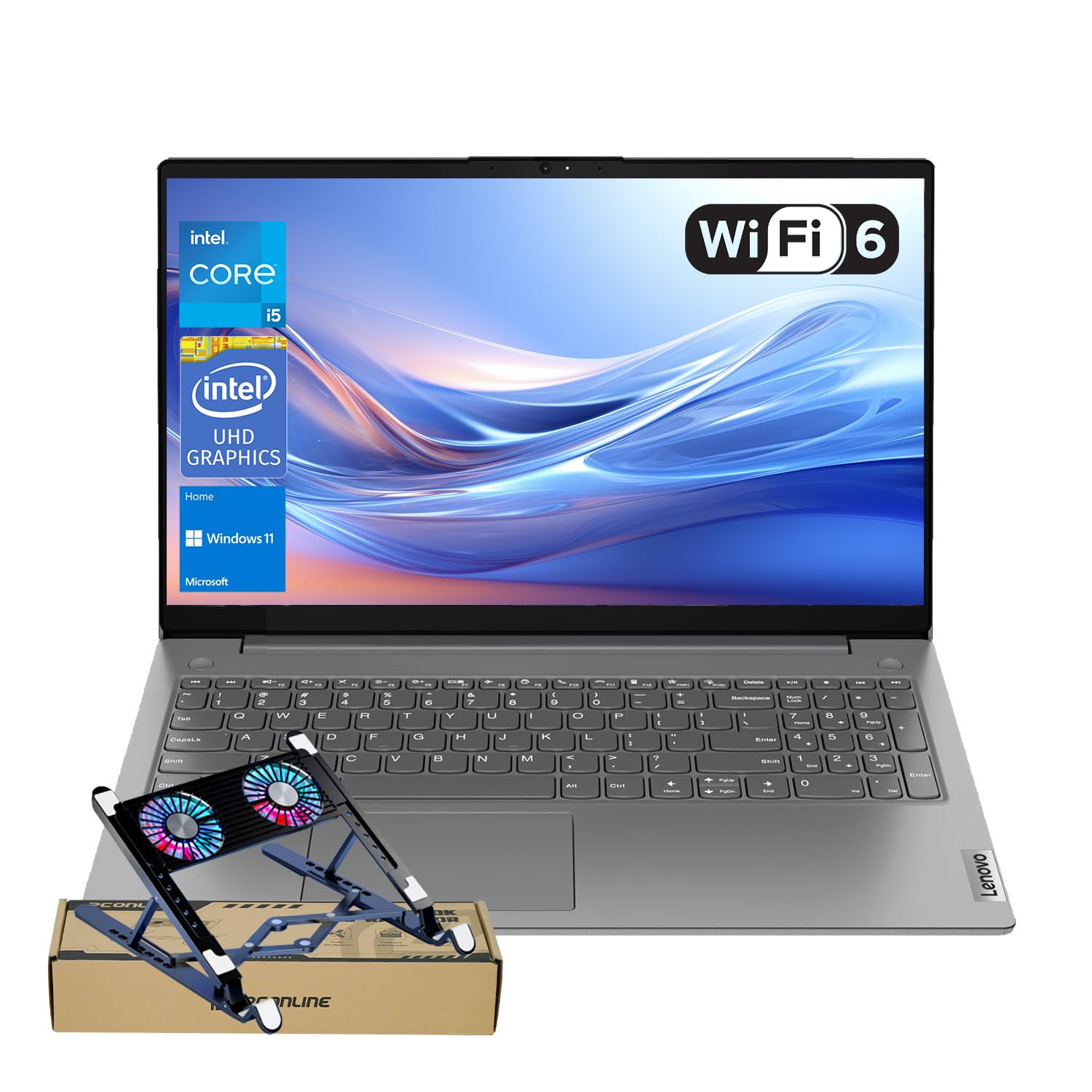 Lenovo V15 Gen 4 Laptop, 15.6” FHD, Octa-Core Intel Core i5-13420H, 40GB RAM, 1TB SSD, Windows 11 Home – Slim, Fast, and Ready for Work or Study, School and Office, PCO Foldable Laptop Cooler