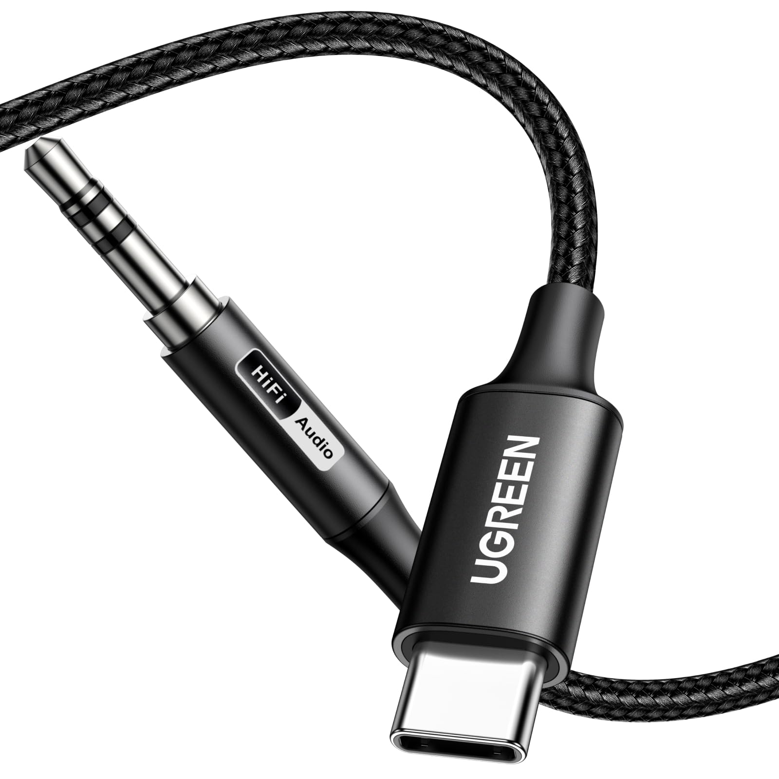UGREEN USB C to Aux Type C to 3.5mm Audio Adapter Hi-Res 32bit/384KHz Stereo Cord Headphone Male Car Auxiliary Cable Compatible with iPhone 16 15 Pro Max Plus, Galaxy S25 S24 Ultra iPad Pixel 9, 3.3FT