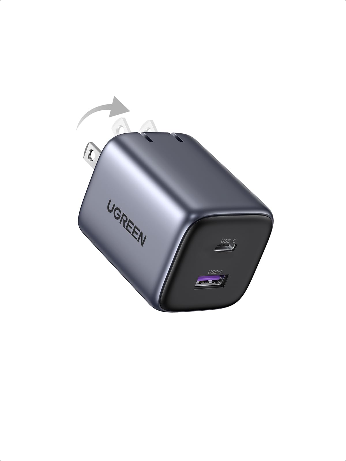 UGREEN 35W USB C Charger, Nexode 2-Ports GaN Foldable PPS Compact Fast Wall Charger Block for iPhone 16/15/14/13, Galaxy S25/S24/S23, Pixel 8 Pro/8/7, iPad, MacBook, Steam Deck