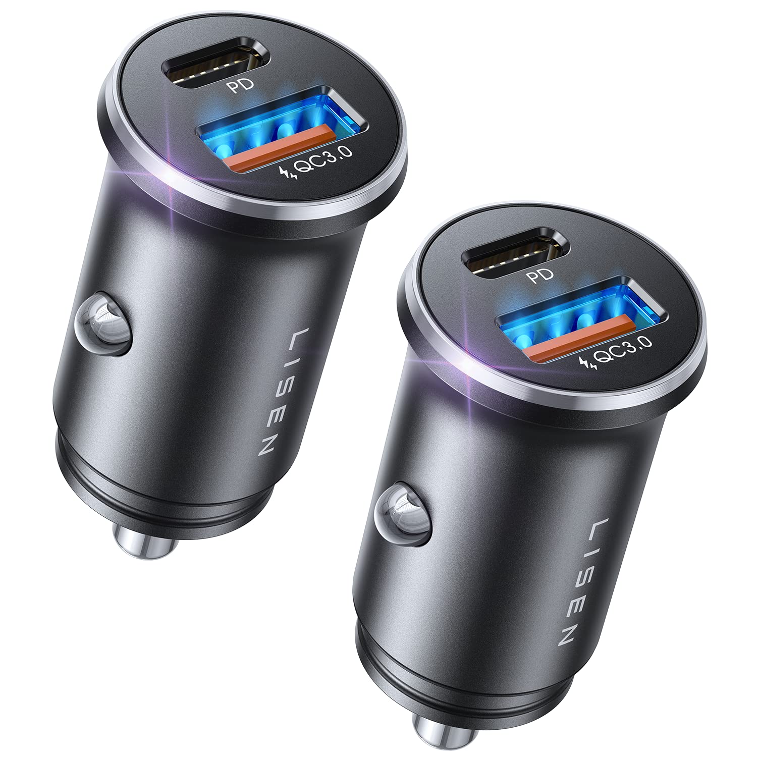 LISEN 54W Car Phone Charger USB C, Cigarette Lighter Adapter, Car Accessories for iPhone, USB C Car Charger Adapter USBC Type C 12v, for 17 iPhone 16 Pro Max 15 14 13 12, Samsung Google iPad Andorid