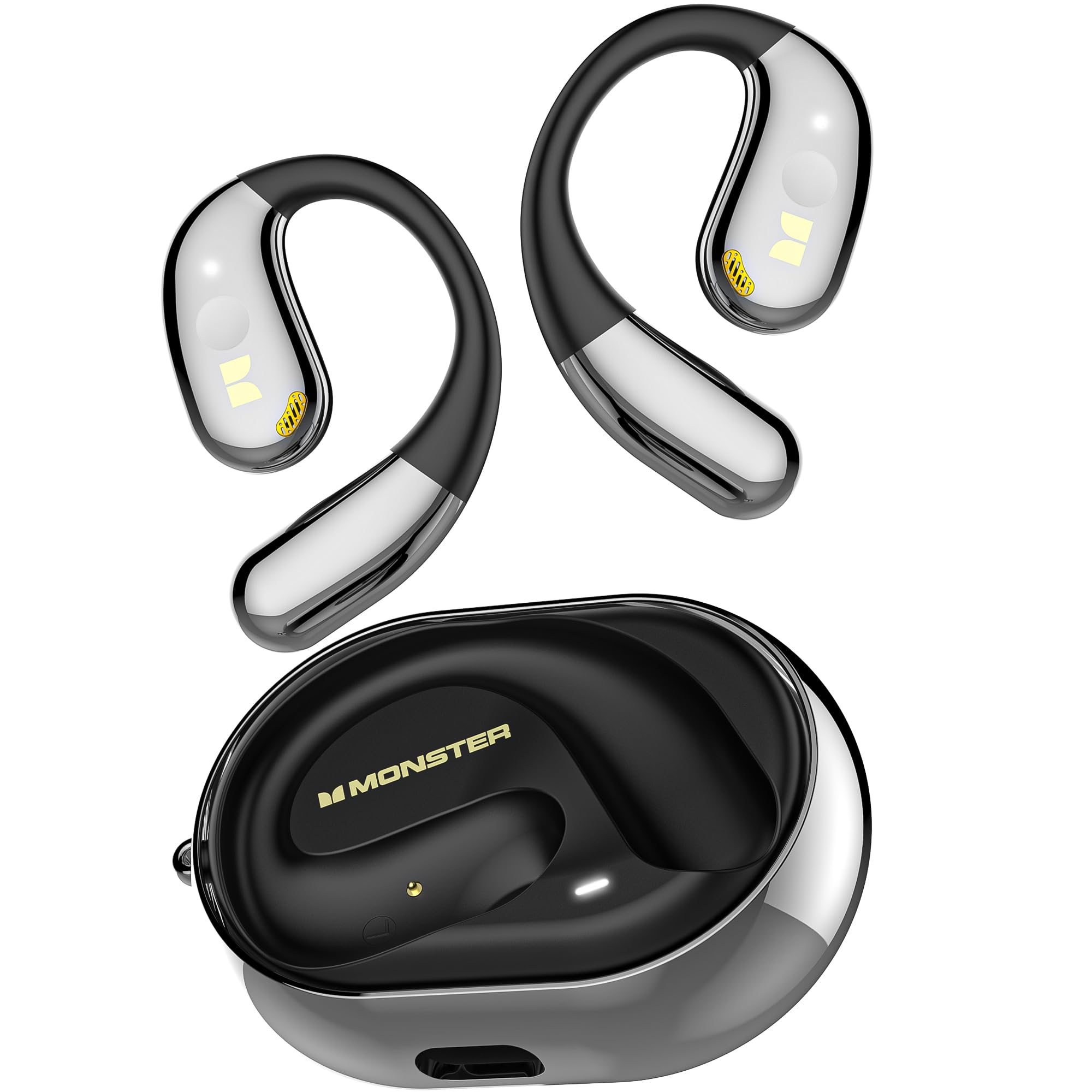 Monster Open Ear AC360, Wireless Bluetooth Rotary Earphone, with Lanyard, Upgraded Bluetooth 6.0, Touch Control, 24h Long Battery Life, IPX5 Waterproof,Long-Lasting Wear Without Fatigue