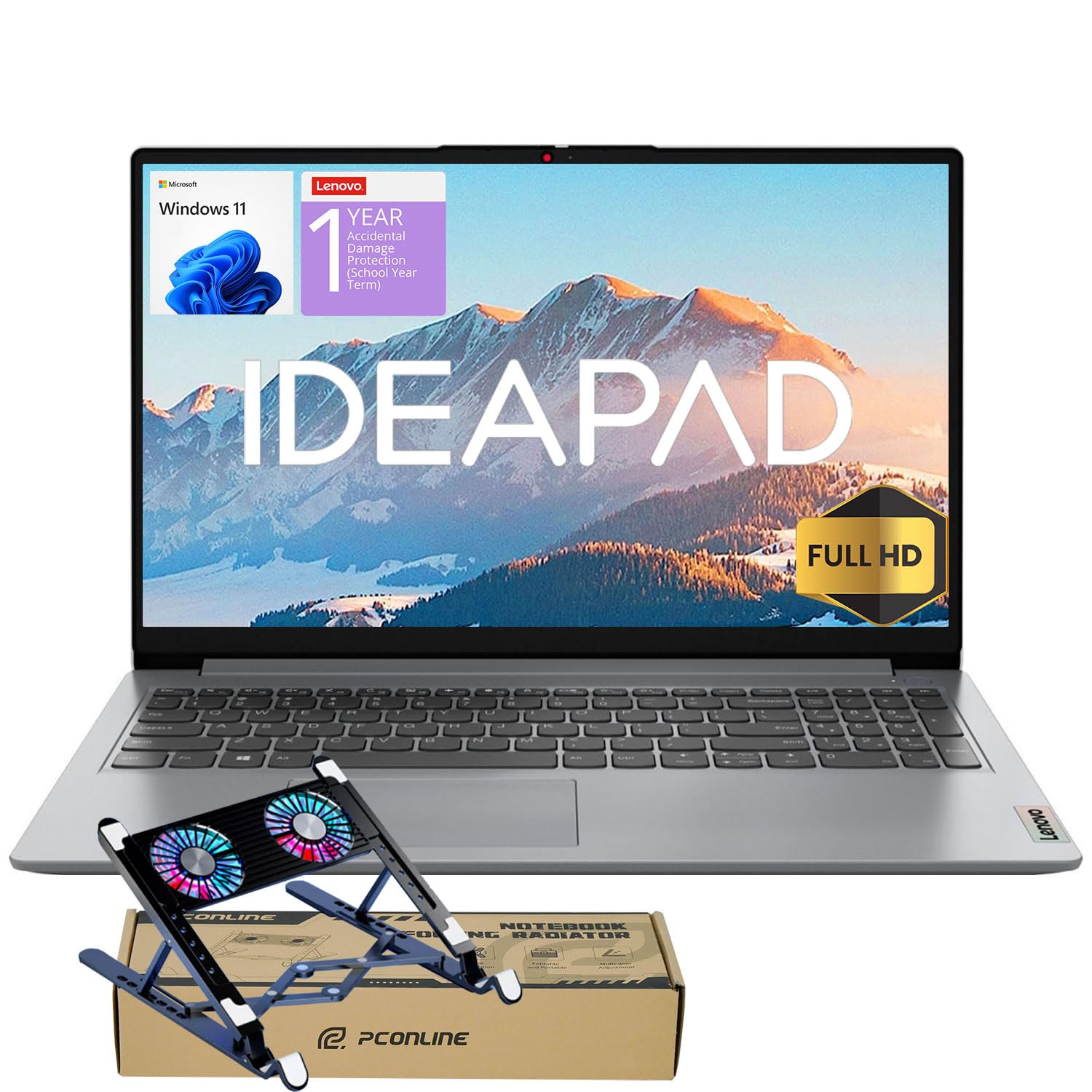 Lenovo IdeaPad 2025 Family Laptop, 15.6" FHD Screen, Intel N6000 CPU, 36GB RAM, 1TB SSD + 128GB eMMC, 10HR Battery, Win11, 1Yr ADP + Office 365 with 1TB Cloud, Laptop Cooler Bundle, Everyday Use