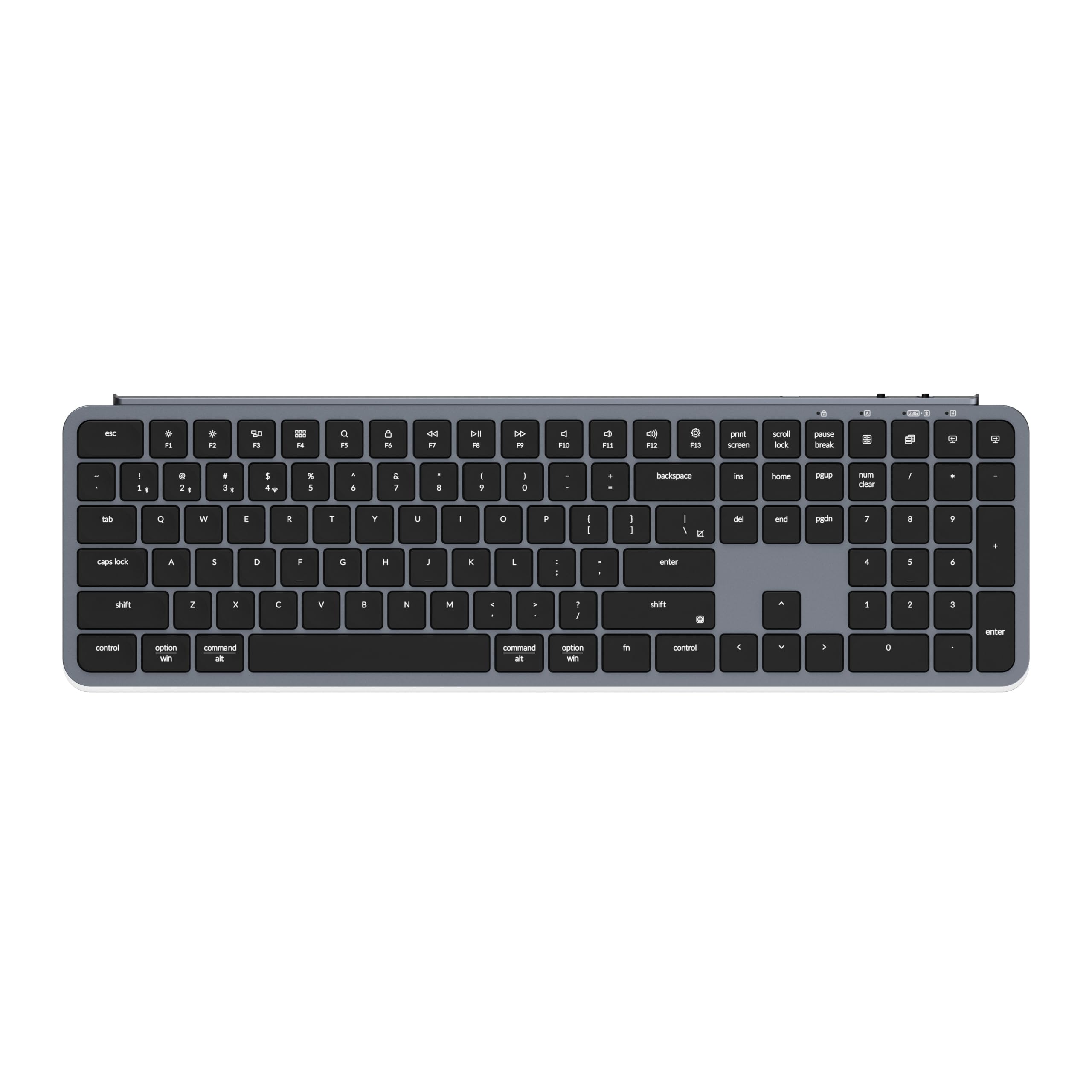 Keychron B6 Pro Ultra-Thin Wireless Keyboard, Full-Size ZMK with Numeric Keypad Quiet Typing, 2.4 GHz/Bluetooth 5.2/Wired Connection Long Battery Life, Compatible with Mac Windows Linux - Space Gray