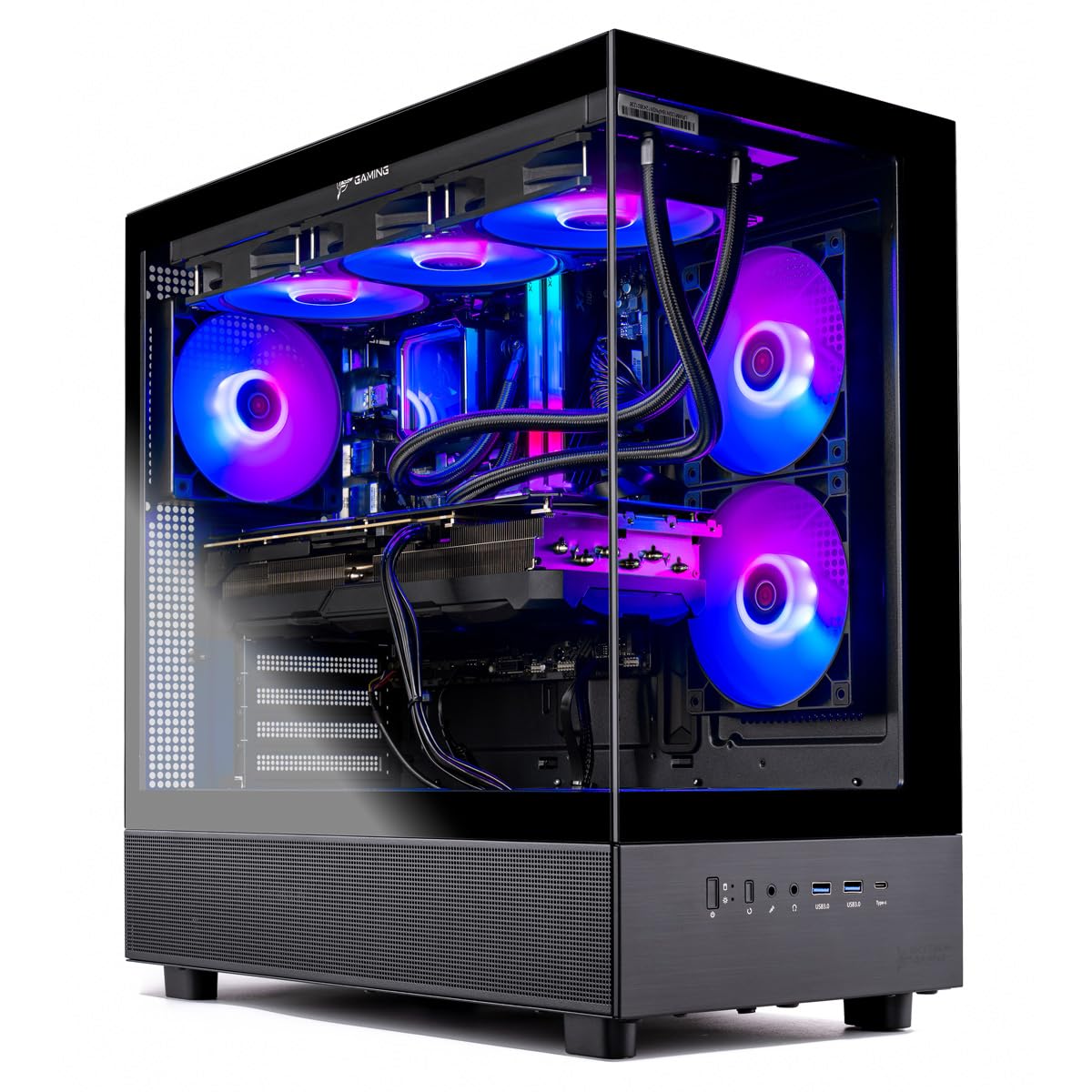 Skytech Gaming Azure 3 Desktop PC, Ryzen 7 7800X3D 4.2 GHz (5GHz Turbo), NVIDIA RTX 5060 Ti 16GB, 1TB Gen4 NVMe SSD, 32GB DDR5 RAM 6000 RGB, 650W Gold PSU, 360mm ARGB AIO, Wi-Fi, Win 11